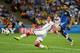 RIO DE JANEIRO, BRAZIL - JULY 13: Mario Goetze of Germany scores his team's first goal in extra time during the 2014 FIFA World Cup Brazil Final match between Germany and Argentina at Maracana on July 13, 2014 in Rio de Janeiro, Brazil. (Photo by Jamie McDonald/Getty Images)
