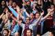 LONDON, ENGLAND - MAY 11: Fans in fancy dress attend the Barclays Premier League match between Tottenham Hotspur and Aston Villa at White Hart Lane on May 11, 2014 in London, England. (Photo by Clive Rose/Getty Images)