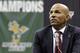 Jason Kidd speaks at a press conference after being introduced as the new head NBA basketball coach of the Milwaukee Bucks, Wednesday, July 2, 2014, in Milwaukee. (AP Photo/Jeffrey Phelps)