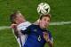Argentina's Lucas Biglia, right, and Germany's Bastian Schweinsteiger fight for the ball during the World Cup final soccer match between Germany and Argentina at the Maracana Stadium in Rio de Janeiro, Brazil, Sunday, July 13, 2014. (AP Photo/Francois Xavier Marit, Pool)