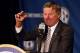Jul 15, 2014; Hoover, AL, USA; South Carolina Gamecocks head coach Steve Spurrier talks to the media during the SEC Football Media Days at the Wynfrey Hotel. Mandatory Credit: Marvin Gentry-USA TODAY Sports