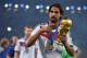 RIO DE JANEIRO, BRAZIL - JULY 13: Sami Khedira of Germany celebrates with the World Cup trophy after defeating Argentina 1-0 in extra time during the 2014 FIFA World Cup Brazil Final match between Germany and Argentina at Maracana on July 13, 2014 in Rio de Janeiro, Brazil. (Photo by Matthias Hangst/Getty Images)