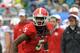 Georgia cornerback Damian Swann (5)drops back into coverage during the first half of the Gator Bowl NCAA college football game against Nebraska, Wednesday, Jan. 1, 2014, in Jacksonville, Fla. Nebraska beat Georgia 24-19. (AP Photo/Stephen B. Morton)