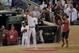 American League shortstop Derek Jeter, of the New York Yankees, waves as he is taken out of the game in the top of the fourth inning of the MLB All-Star baseball game, Tuesday, July 15, 2014, in Minneapolis.(AP Photo/Paul Sancya)