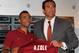 ROME, ITALY - JULY 15: (L-R) New signing Ashley Cole and AS Roma Ceo Italo Zanzi pose for photographs with AS Roma Shirt during the press conference at the AS Roma Training Centre on July 15, 2014 in Rome, Italy. (Photo by Paolo Bruno/Getty Images)