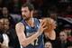 CLEVELAND, OH - NOVEMBER 4: Kevin Love #42 of the Minnesota Timberwolves controls the ball against the Cleveland Cavaliers at The Quicken Loans Arena on November 4, 2013 in Cleveland, Ohio. NOTE TO USER: User expressly acknowledges and agrees that, by downloading and/or using this Photograph, user is consenting to the terms and conditions of the Getty Images License Agreement. Mandatory Copyright Notice: Copyright 2013 NBAE (Photo by David Liam Kyle/NBAE via Getty Images)