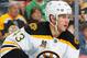 NEWARK, NJ - APRIL 13: Matt Bartkowski #43 of the Boston Bruins skates against the New Jersey Devils during the game at the Prudential Center on April 13, 2014 in Newark, New Jersey. (Photo by Andy Marlin/NHLI via Getty Images)