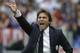 Juventus coach Antonio Conte shouts during an Italian Serie A soccer match between Roma and Juventus at Rome's Olympic stadium, Sunday, May 11, 2014. (AP Photo/Alessandra Tarantino)