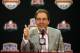 FORT LAUDERDALE, FL - JANUARY 08: Head coach Nick Saban of the Alabama Crimson Tide speaks to the media during the Discover BCS National Championship Press Conference at the Harbor Beach Marriott on January 8, 2013 in Fort Lauderdale, Florida. (Photo by Streeter Lecka/Getty Images)