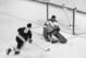 Boston Bruins' Ken Hodge flips puck past New York Rangers' goalie Terry Sawchuk in third period of their NHL playoff game at Boston Garden, April 10, 1970. Boston won 5-3 to lead the Stanley Cup East Division semifinal playoffs 2-0. (AP Photo/A.E. Maloof)