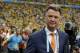 Netherlands' head coach Louis van Gaal arrives for the World Cup third-place soccer match between Brazil and the Netherlands at the Estadio Nacional in Brasilia, Brazil, Saturday, July 12, 2014. (AP Photo/Hassan Ammar)