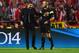 LISBON, PORTUGAL - MAY 24: Diego Simeone, Coach of Club Atletico de Madrid protests to referee Bjorn Kuipers during the UEFA Champions League Final between Real Madrid and Atletico de Madrid at Estadio da Luz on May 24, 2014 in Lisbon, Portugal. (Photo by Shaun Botterill/Getty Images)