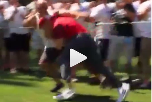 A.J. Hawk Tackles Fan at Celebrity Golf Tournament