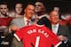MANCHESTER, ENGLAND - JULY 17: Louis van Gaal appears at a press conference with Sir Bobby Charlton as he is unveiled as the new Manchester United manager at Old Trafford on July 17, 2014 in Manchester, England. (Photo by Clive Mason/Getty Images)