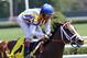Fashion Alert, ridden by John R. Velazquez, wins the Schuylerville Stakes on opening day of the horse racing season at Saratoga Race Course in Saratoga Springs, N.Y., Friday, July 18, 2014. (AP Photo/Hans Pennink)