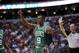Boston Celtics' Rajon Rondo is seen during an NBA basketball game against the Philadelphia 76ers on Monday, April 14, 2014, in Philadelphia. (AP Photo/Michael Perez)