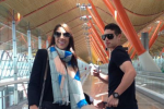 James Pictured in Madrid Airport