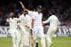 LONDON, ENGLAND - JULY 20: England batsman Alastair Cook leaves the crease after being dismissed as the India fielders celebrate during day four of 2nd Investec Test match between England and India at Lord's Cricket Ground on July 20, 2014 in London, United Kingdom. (Photo by Stu Forster/Getty Images)