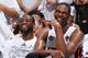 MIAMI, FL - JUNE 9: Chris Bosh #1, LeBron James #6, and Dwyane Wade #3 of the Miami Heat share a laugh on the bench during Game Two of the 2013 NBA Finals against the San Antonio Spurs on June 9, 2013 at American Airlines Arena in Miami, Florida. NOTE TO USER: User expressly acknowledges and agrees that, by downloading and or using this photograph, User is consenting to the terms and conditions of the Getty Images License Agreement. Mandatory Copyright Notice: Copyright 2013 NBAE (Photo by Andrew D. Bernstein/NBAE via Getty Images)