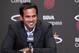 MIAMI, FL - JUNE 30: Erik Spoelstra of the Miami Heat speaks to the media during a press conference at the American Airlines Arena in Miami, Florida. NOTE TO USER: User expressly acknowledges and agrees that, by downloading and/or using this photograph, user is consenting to the terms and conditions of the Getty Images License Agreement. Mandatory copyright notice: Copyright NBAE 2014 (Photo by Issac Baldizon/NBAE via Getty Images)