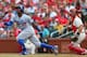 ST. LOUIS, MO - JULY 19: Hanley Ramirez #13 of the Los Angeles Dodgers hits an RBI single in the third inning against the St. Louis Cardinals at Busch Stadium on July 19, 2014 in St. Louis, Missouri. (Photo by Dilip Vishwanat/Getty Images)