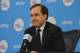 PHILADELPHIA, PA - JUNE 27: Sam Hinkie, President of Basketball Operations and General Manager of the Philadelphia 76ers, speaks with the media during a press conference on June 27, 2014 at the Philadelphia College of Osteopathic Medicine in Philadelphia, Pennsylvania. NOTE TO USER: User expressly acknowledges and agrees that, by downloading and or using this photograph, User is consenting to the terms and conditions of the Getty Images License Agreement. Mandatory Copyright Notice: Copyright 2014 NBAE (Photo by Jesse D. Garrabrant/NBAE via Getty Images)