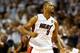MIAMI, FL - JUNE 10: Rashard Lewis #9 of the Miami Heat reacts after hitting a shot against the San Antonio Spurs during Game Three of the 2014 NBA Finals at American Airlines Arena on June 10, 2014 in Miami, Florida. NOTE TO USER: User expressly acknowledges and agrees that, by downloading and or using this photograph, User is consenting to the terms and conditions of the Getty Images License Agreement. (Photo by Andy Lyons/Getty Images)