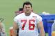 New York Giants guard Chris Snee during NFL football practice Thursday, June 6, 2013, in East Rutherford, N.J. (AP Photo/Bill Kostroun)
