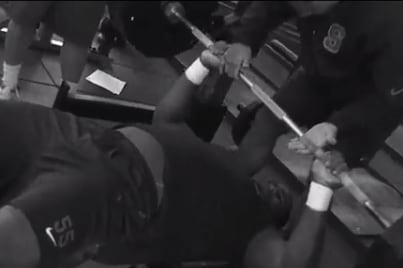 Hickey Shows off His Insane Bench Press in New Syracuse Workout Montage