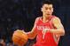 Apr 1, 2014; Brooklyn, NY, USA; Houston Rockets guard Jeremy Lin (7) dribbles the basketball during the first quarter of their game against the Brooklyn Nets at Barclays Center. Mandatory Credit: Ed Mulholland-USA TODAY Sports