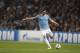 Manchester City's Matija Nastasic kicks a ball during the Champions League group D soccer match between Manchester City and Bayern Munich at the Etihad Stadium in Manchester, England, Wednesday, Oct. 2, 2013. (AP Photo/Jon Super)