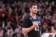 PORTLAND, OR - JANUARY 25: Kevin Love #42 of the Minnesota Timberwolves walks off the court against the Portland Trail Blazers on January 25, 2014 at the Moda Center Arena in Portland, Oregon. NOTE TO USER: User expressly acknowledges and agrees that, by downloading and or using this photograph, user is consenting to the terms and conditions of the Getty Images License Agreement. Mandatory Copyright Notice: Copyright 2014 NBAE (Photo by Sam Forencich/NBAE via Getty Images)