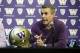 Washington head football coach Chris Petersen talks to reporters Monday, March 3, 2014, in Seattle. Washington begins spring NCAA college football practice on Tuesday, March 4, 2014. (AP Photo/Ted S. Warren)