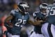 Philadelphia Eagles' LeSean McCoy is seen during the first half of an NFL wild-card playoff football game against the New Orleans Saints, Saturday, Jan. 4, 2014, in Philadelphia. (AP Photo/Michael Perez)