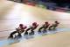 England's Bradley Wiggins leads his cycle teammates during a training session in the Velodrome ahead of the start of the Commonwealth Games 2014 in Glasgow, Scotland, Tuesday July 22, 2014. (AP Photo/Scott Heppell)