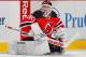 NEWARK, NJ - APRIL 13: Starting goaltender Martin Brodeur #30 of the New Jersey Devils stretches during pregame warmups prior to the final game of the 2013-2014 NHL season against the Boston Bruins at the Prudential Center on April 13, 2014 in Newark, New Jersey. (Photo by Andy Marlin/NHLI via Getty Images)