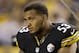Pittsburgh Steelers center Maurkice Pouncey (53) sits on the sidelines during the fourth quarter of an NFL preseason football game against the New York Giants in Pittsburgh, Saturday, Aug. 10, 2013. The Giants won 18-13. (AP Photo/Gene J. Puskar)