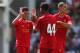 PRESTON, LANCASHIRE - JULY 13: Philippe Coutinho of Liverpool celebrates with Jordan Ibe after scoring the first goal during the Pre Season Friendly match between Preston North End and Liverpool at Deepdale on July 13, 2013 in Preston, Lancashire. (Photo by Alex Livesey/Getty Images)