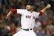 Boston Red Sox's Andrew Miller pitches during the eighth inning of a baseball game against the Kansas City Royals in Boston, Saturday, July 19, 2014. (AP Photo/Michael Dwyer)