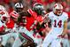 Sep 28, 2013; Columbus, OH, USA; Ohio State Buckeyes running back Dontre Wilson (1) returns a kick off return during the fourth quarter against the Wisconsin Badgers at Ohio Stadium. Ohio State Buckeyes defeated Wisconsin Badgers 31-24. Mandatory Credit: Andrew Weber-USA TODAY Sports