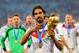 RIO DE JANEIRO, BRAZIL - JULY 13: Sami Khedira of Germany celebrates with the World Cup trophy after defeating Argentina 1-0 in extra time during the 2014 FIFA World Cup Brazil Final match between Germany and Argentina at Maracana on July 13, 2014 in Rio de Janeiro, Brazil. (Photo by Martin Rose/Getty Images)