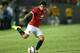 PASADENA, CA - JULY 23: Rafael #2 of Manchester United centers the ball against the Los Angeles Galaxy at the Rose Bowl on July 23, 2014 in Pasadena, California. Manchester United won 7-0. (Photo by Stephen Dunn/Getty Images)
