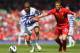 LIVERPOOL, ENGLAND - MAY 19: Loic Remy of Queens Park Rangers competes with Lucas of Liverpool during the Barclays Premier League match between Liverpool and Queens Park Rangers at Anfield on May 19, 2013 in Liverpool, England. (Photo by Julian Finney/Getty Images)