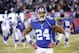 New York Giants cornerback Terrell Thomas (24) reacts after the Dallas Cowboys defeated the Giants, 24-21, in an NFL football game, Sunday, Nov. 24, 2013, in East Rutherford, N.J. (AP Photo/Bill Kostroun)