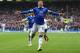 LIVERPOOL, ENGLAND - MAY 03: Ross Barkley of Everton celebrates scoring the opening goal during the Barclays Premier League match between Everton and Manchester City at Goodison Park on May 3, 2014 in Liverpool, England. (Photo by Clive Brunskill/Getty Images)