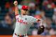 NEW YORK, NY - JULY 28: A.J. Burnett #34 of the Philadelphia Phillies pitches in the first inning against the New York Mets on July 28, 2014 at Citi Field in the Flushing neighborhood of the Queens borough of New York City. (Photo by Mike Stobe/Getty Images)