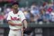 Philadelphia Phillies starting pitcher Cole Hamels looks on during the sixth inning of a baseball game against the San Francisco Giants, Thursday, July 24, 2014, in Philadelphia. The Phillies won 2-1. (AP Photo/Chris Szagola)