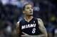 Miami Heat forward Michael Beasley during the second half of an NBA basketball game against teh Sacramento Kings in Sacramento, Calif., on Friday, Dec. 27, 2013.(AP Photo/Steve Yeater)