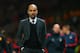 MANCHESTER, ENGLAND - APRIL 01: Pep Guardiola head coach of Bayern Muenchen at the end of match during the UEFA Champions League Quarter Final first leg match between Manchester United and FC Bayern Muenchen at Old Trafford on April 1, 2014 in Manchester, England. (Photo by Alex Livesey/Getty Images)