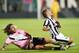 CESENA, ITALY - JULY 30: Emmanuel Cascione of Cesena and Sebastian Giovinco of Juventus in action during the pre-season friendly match between AC Cesena and Juventus FC at Dino Manuzzi Stadium on July 30, 2014 in Cesena, Italy. (Photo by Giuseppe Bellini/Getty Images)